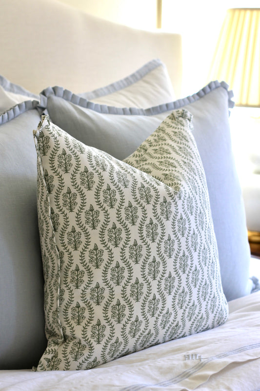 Scallop Dahlia Pillow Cover with Same Fabric Flange | 3 sizes