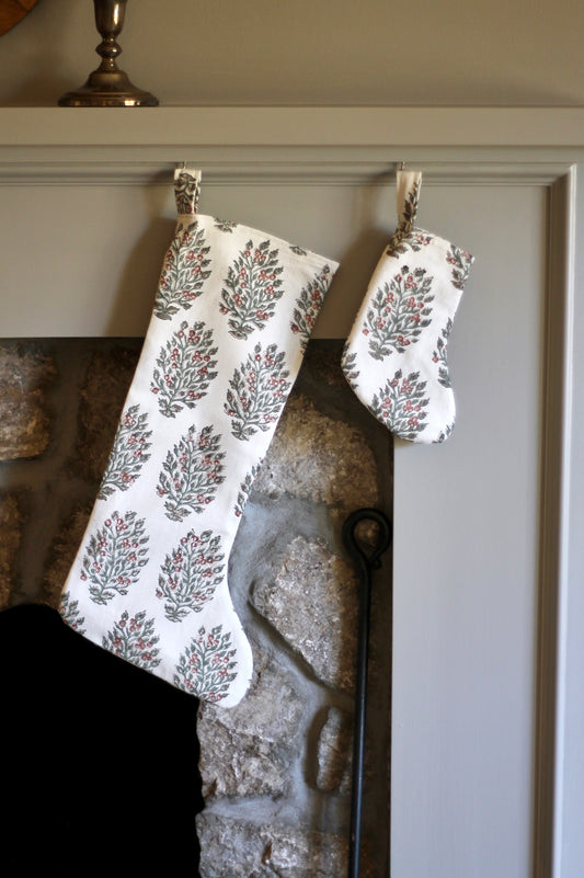 Hydrangea Reversible Christmas Stockings | 2 sizes