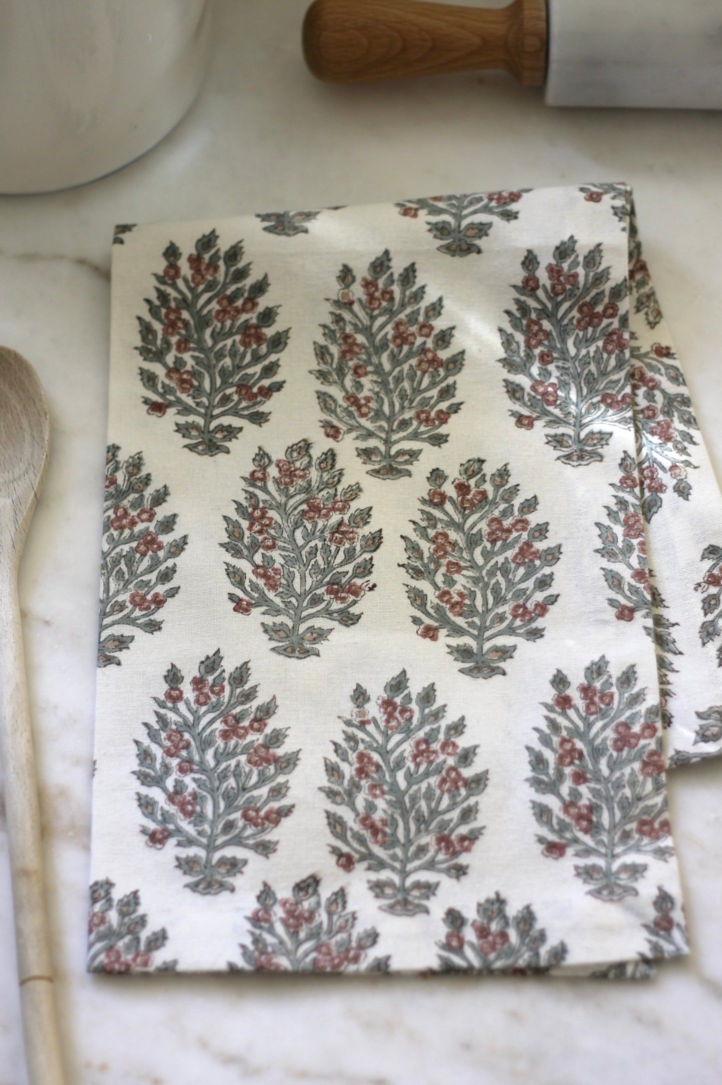 Hydrangea in Red Tea Towels