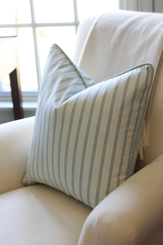 JSH Stripe Pillow Covers in English Blue | 3 Sizes