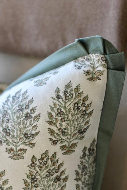 Hydrangea in Slate Pillow Covers with Spruce Trim | 3 sizes