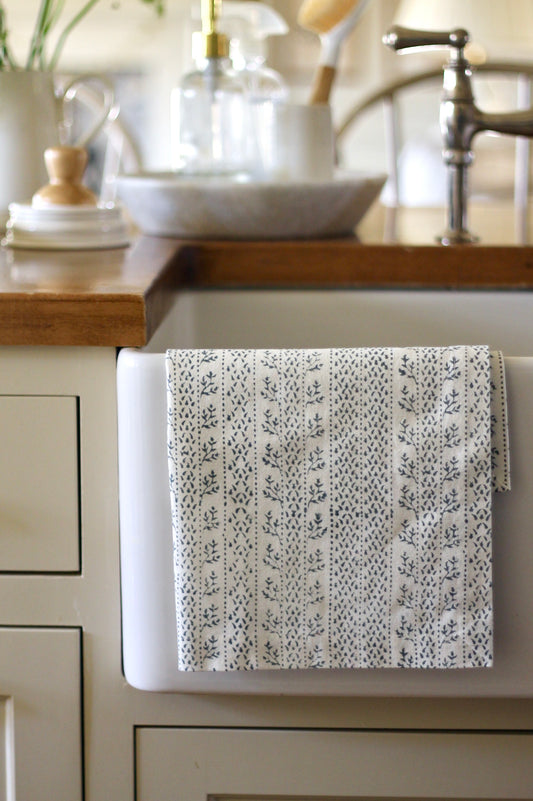 Laurie in Privet Navy Tea Towels