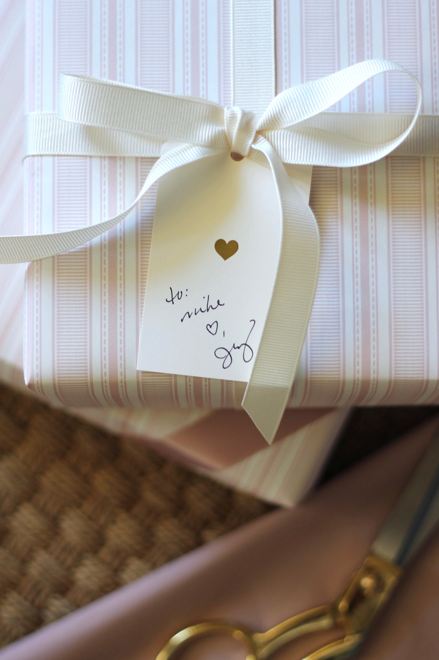 Gold Letterpress Heart Tags