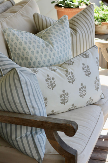 Outdoor Dahlia Pillow Covers in English Blue | 3 Sizes
