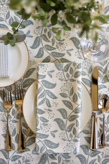 Privet Hedge in English Blue Napkins & Table Linens