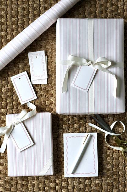 Grosgrain Stripe Wrapping Papers in Perfect Pink