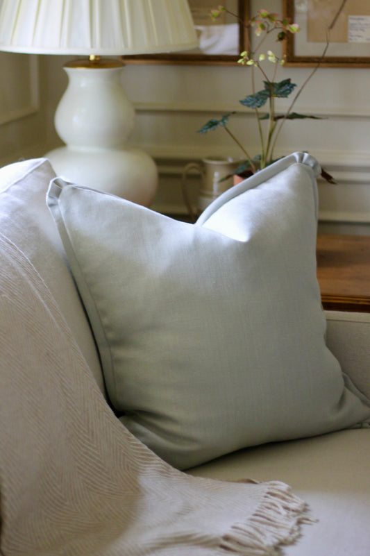 Solid Linen Pillow Covers in Serenity