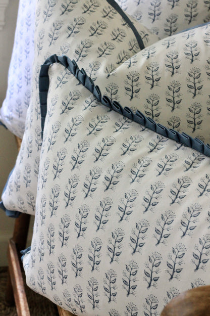 Privet Sprig Pillow Covers in Navy | 3 sizes