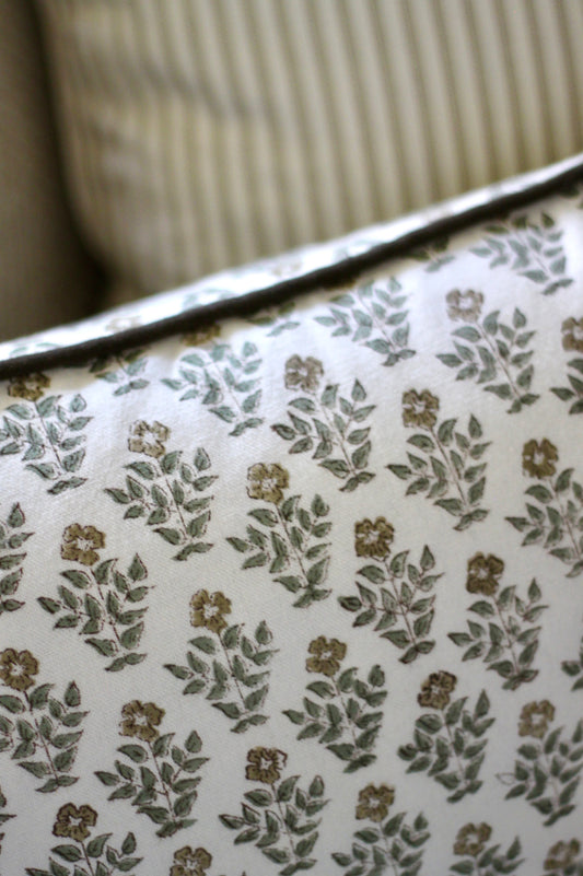 Carie Gold Pillow Covers | Walnut Trim