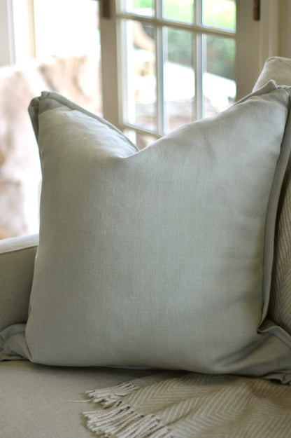Solid Linen Pillow Covers in Serenity