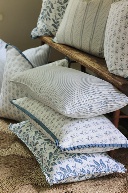 Privet Sprig Pillow Covers in Navy | 3 sizes