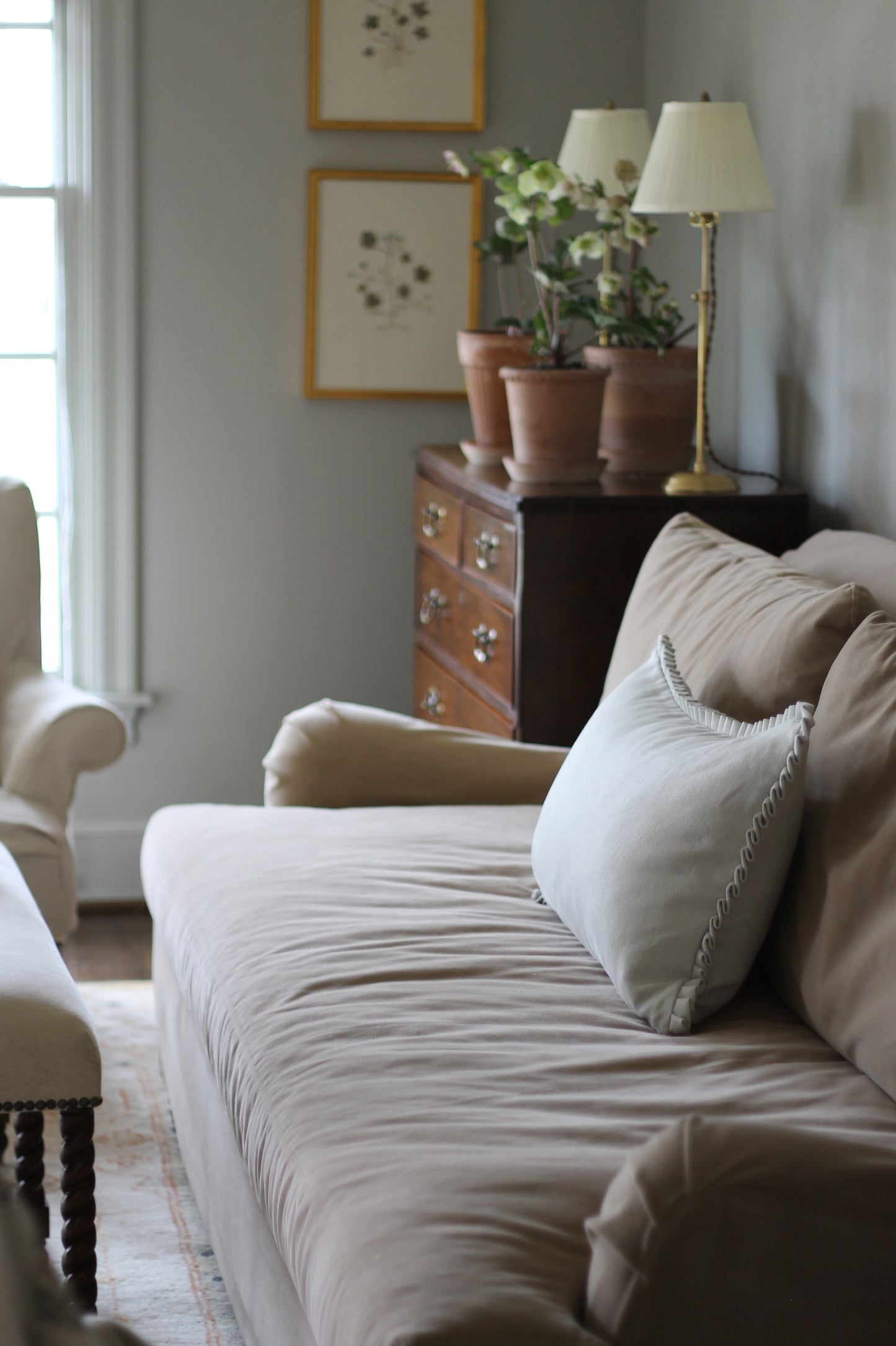 Solid Linen Pillow Covers in Serenity