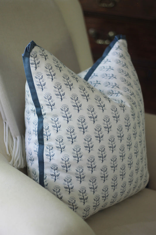 Privet Sprig Pillow Covers in Navy | 3 sizes