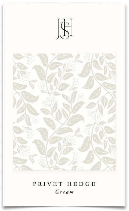 Privet Hedge in Cream Fabric by the Yard