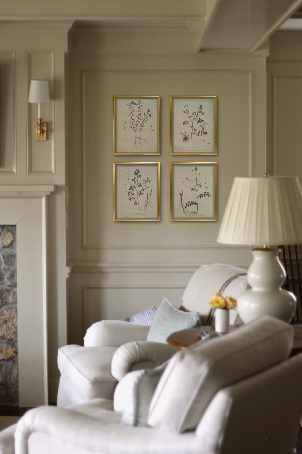 French Botanicals with Robin's Egg Border | Set of 8, 5x7s