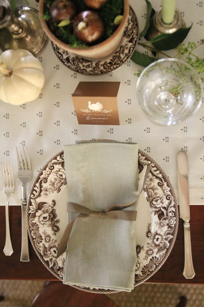 English Green Linen Napkins