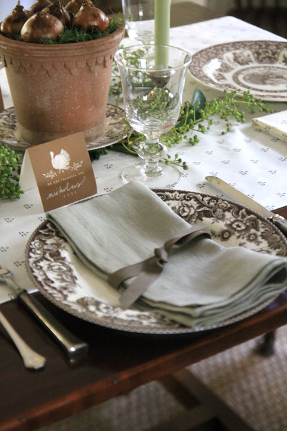English Green Linen Napkins