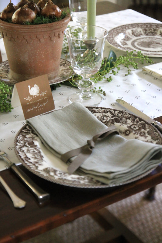 English Green Linen Napkins