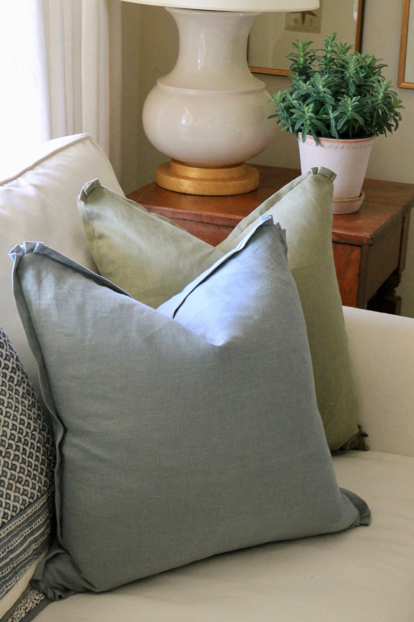 Belgium Blue Linen Pillow Covers | 2 sizes