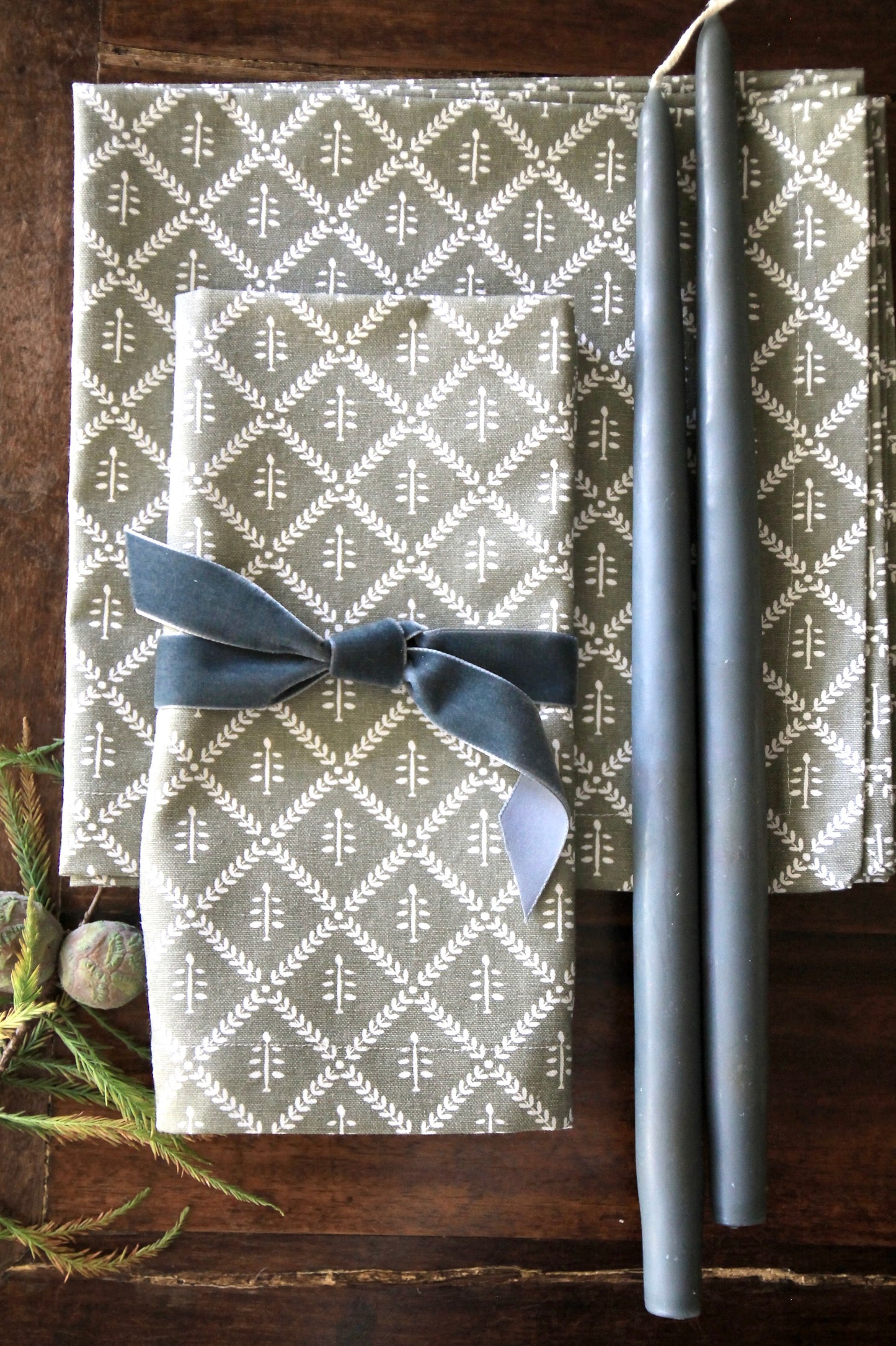 Luxury Velvet Ribbon | Blue Spruce Grey