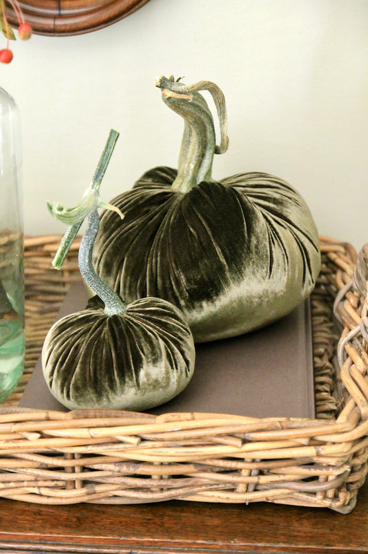 Olive Velvet Pumpkins