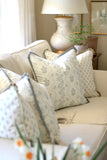 Elizabeth Pillow Covers with English Blue Trim | 3 Sizes