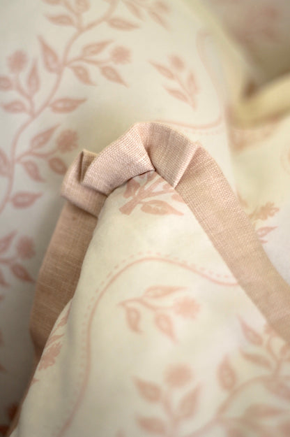 Elizabeth Pillow Covers in Rose with Cream Linen | 2 Sizes