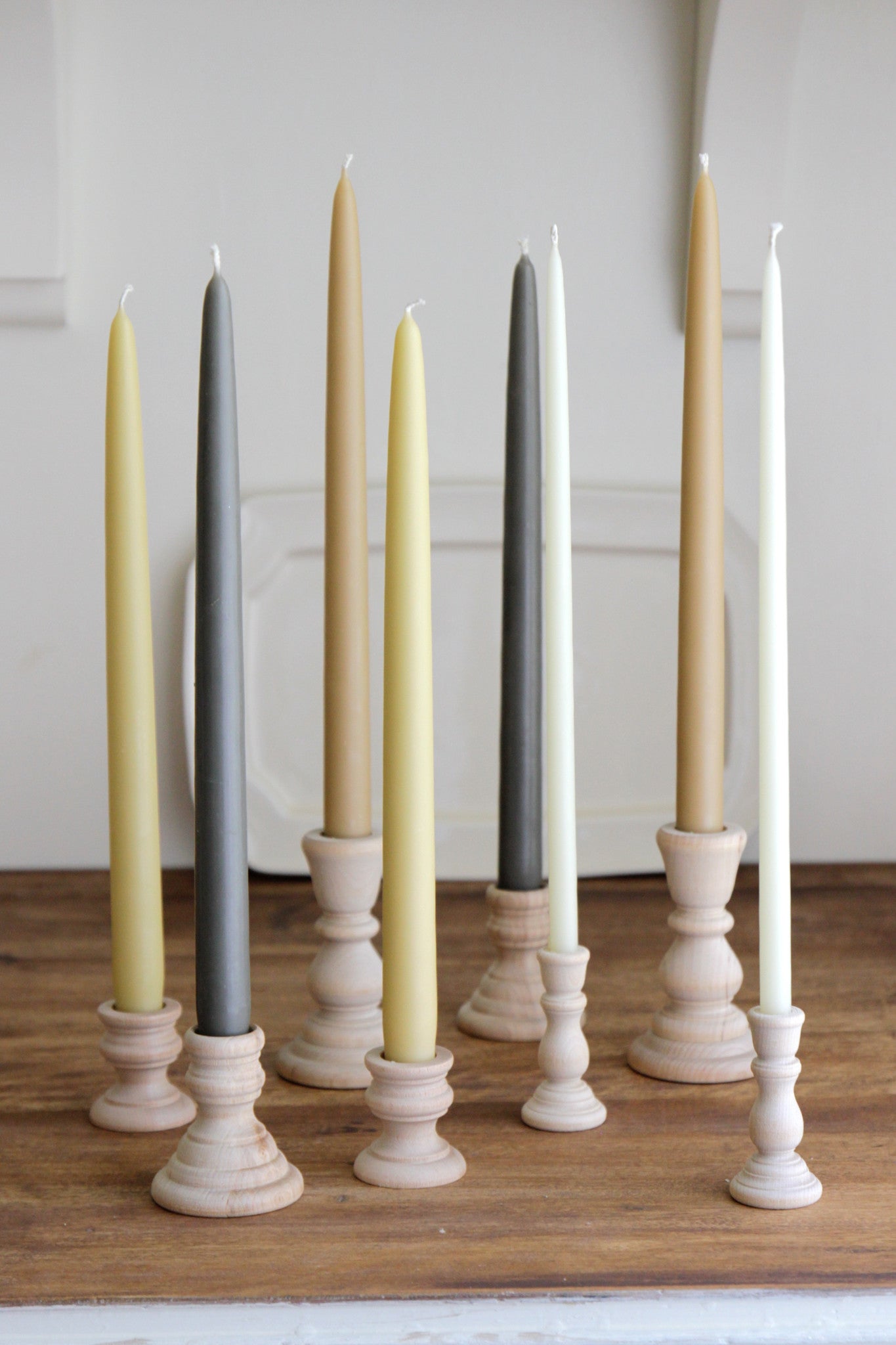 Hand Dipped Taper Candles - Cafe au Latte Wheat