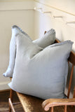 English Blue Linen Pillow Covers