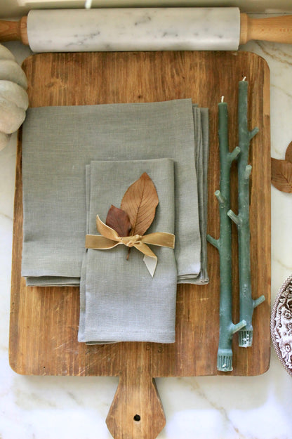 Grey Spruce Linen Dinner Napkins