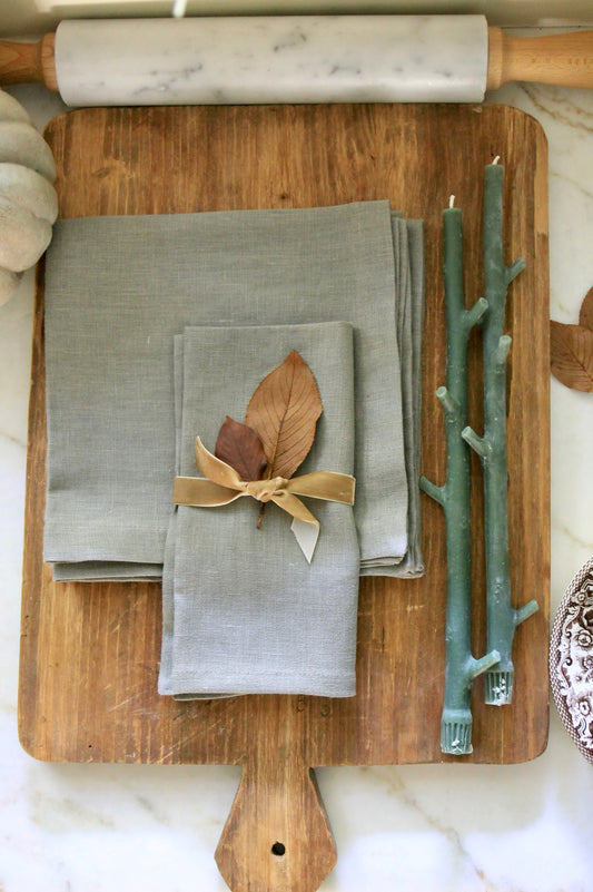 Grey Spruce Linen Dinner Napkins
