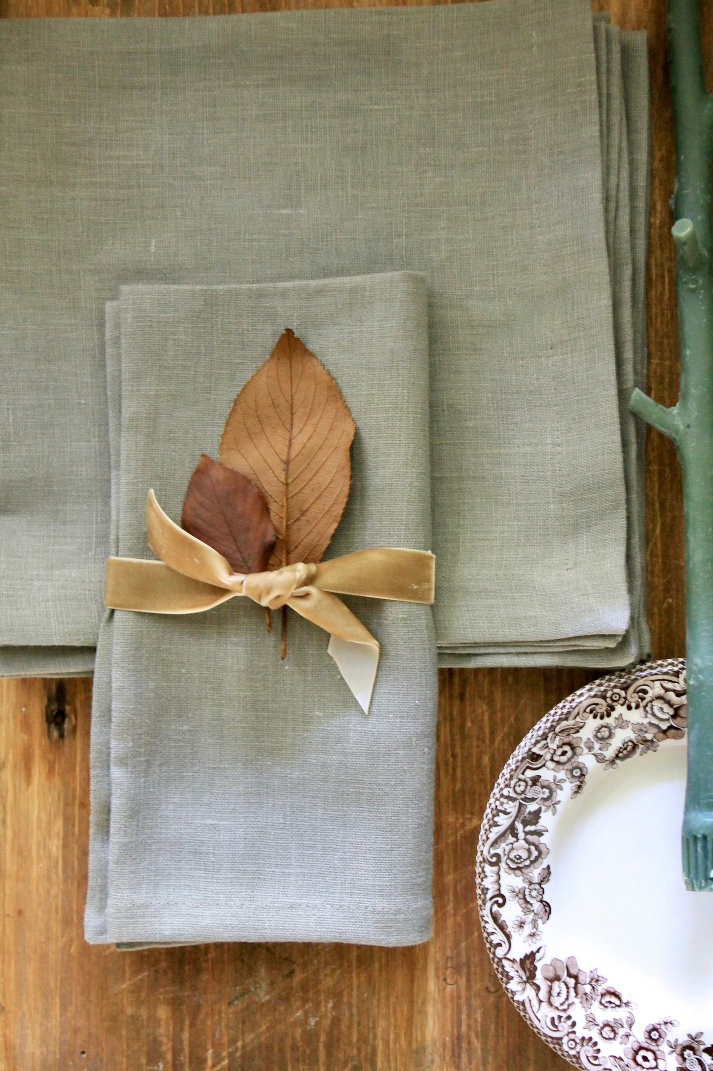 Grey Spruce Linen Dinner Napkins