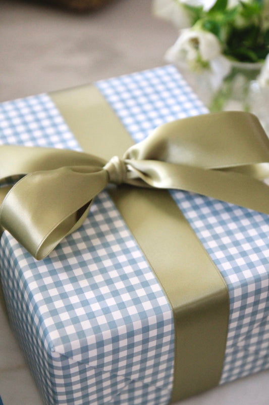 Light Blue Gingham Wrapping Paper