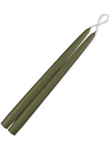 Hand Dipped Taper Candles - Moss Green